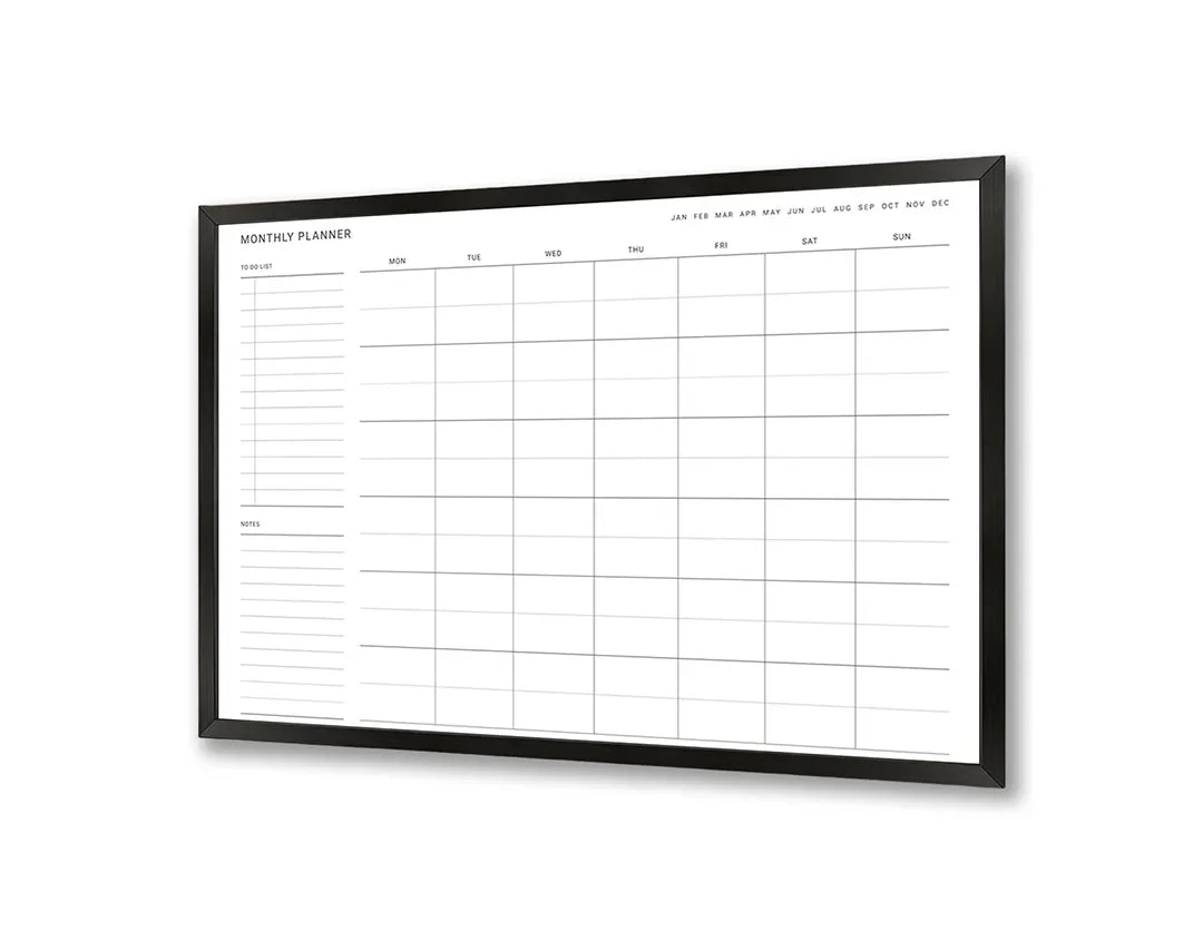 Metall Magnetboard mit hochwertigem Strakke Monatsplaner weiß Design