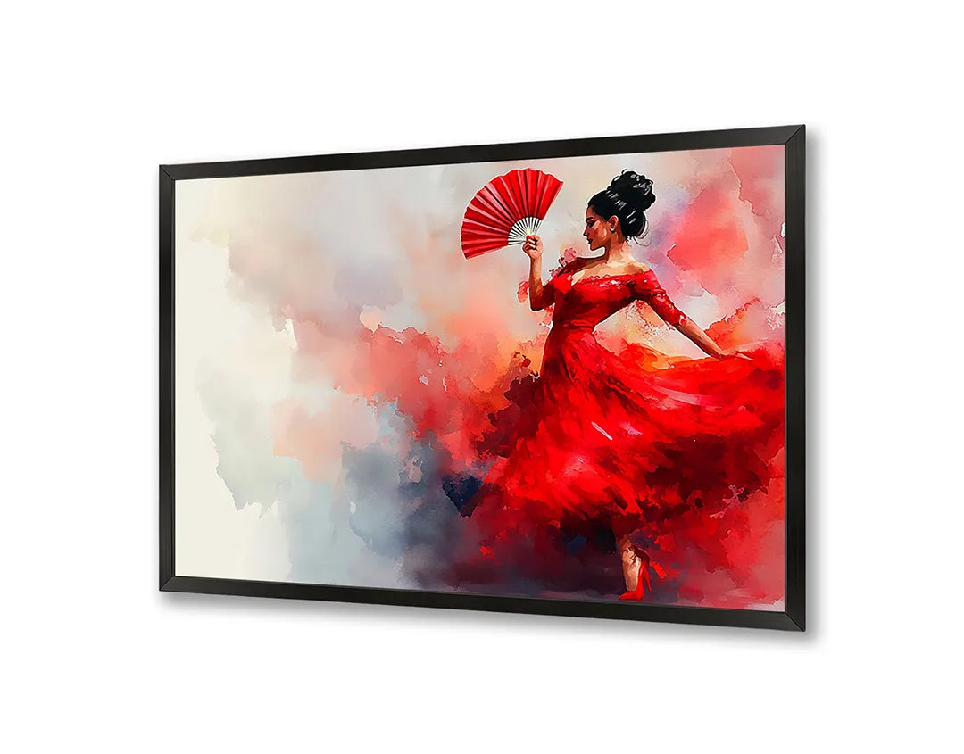 Metall Magnetboard mit hochwertigem Frau in rote Kleid tanzend Design