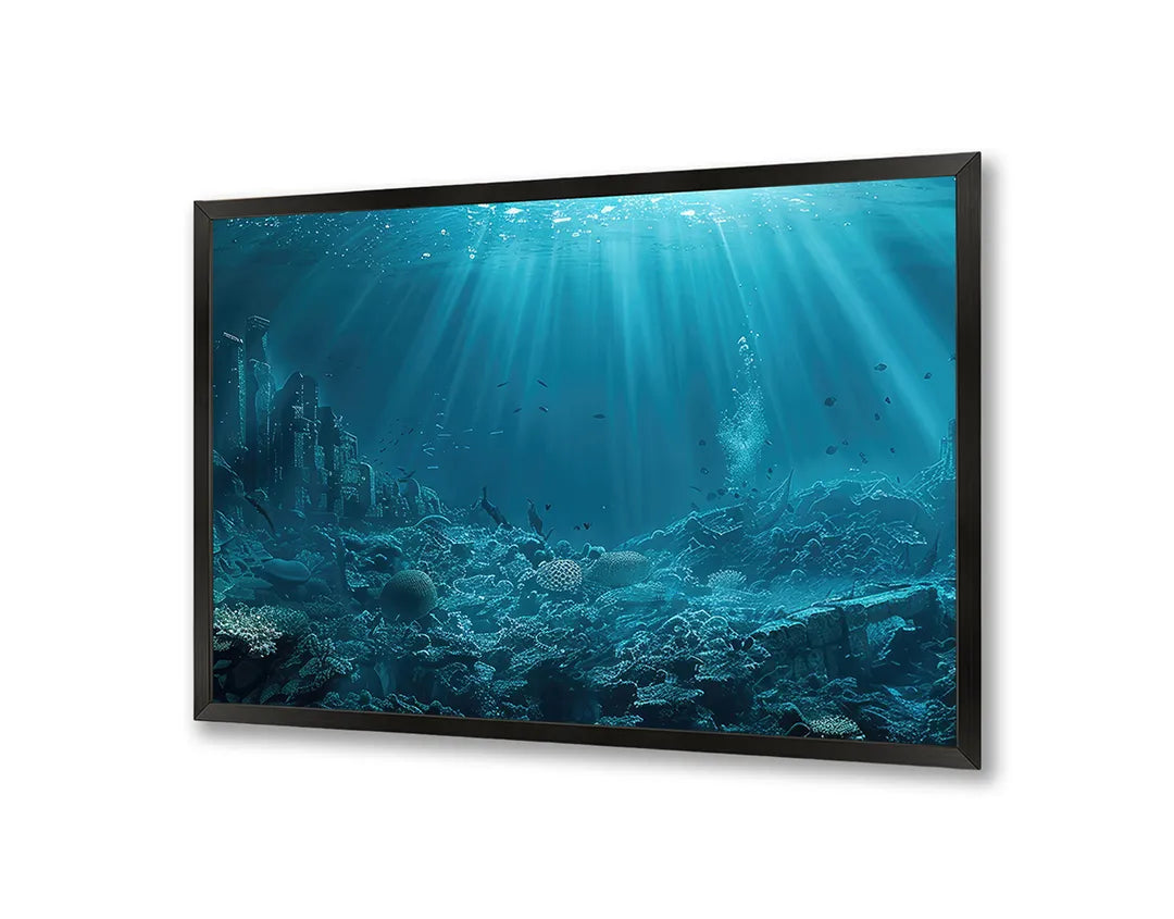 Metall Magnetboard mit hochwertigem Unterwasser Ozean blau Design