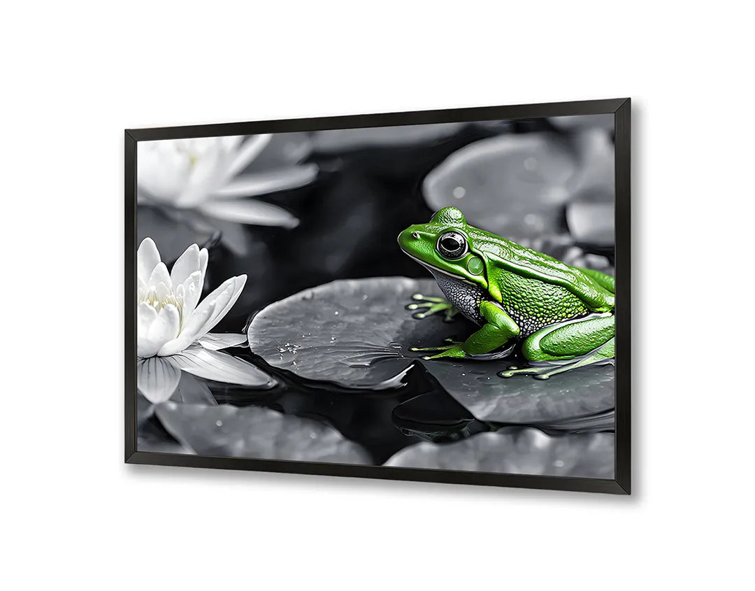 Metall Magnetboard mit hochwertigem Frosch auf Lotusblatt Design