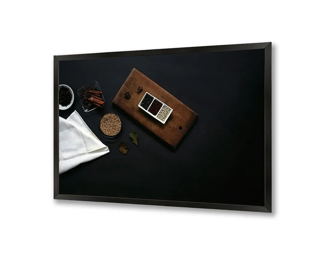 Metall Magnetboard mit hochwertigem Kaffeetassen und Bohnen Holz Design