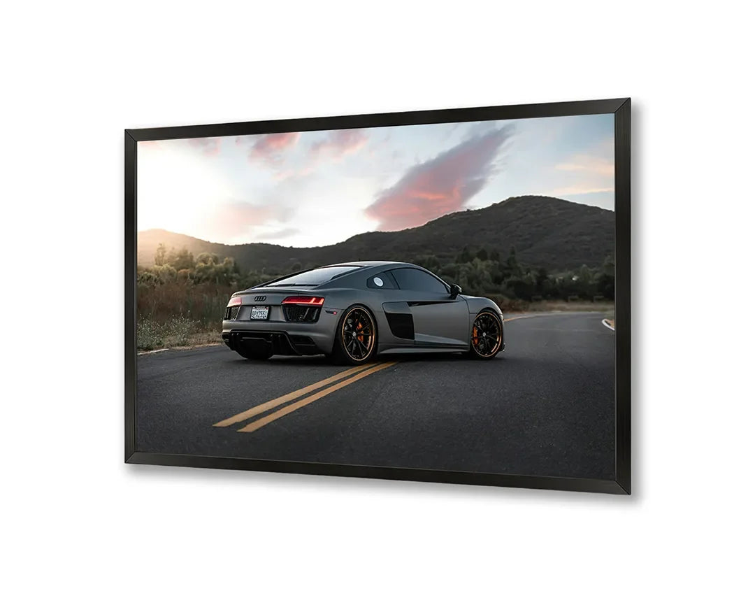 Metall Magnetboard mit hochwertigem Sportwagen auf Bergstraße Design
