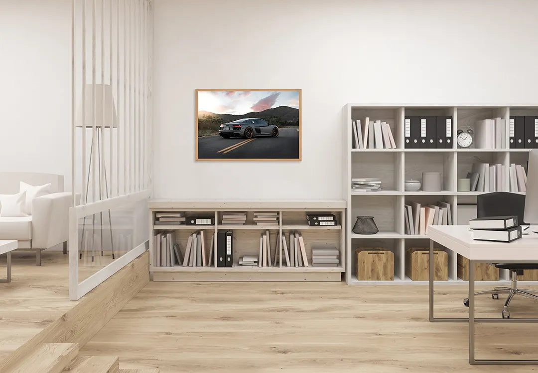 Metall Magnetboard mit hochwertigem Sportwagen auf Bergstraße Design