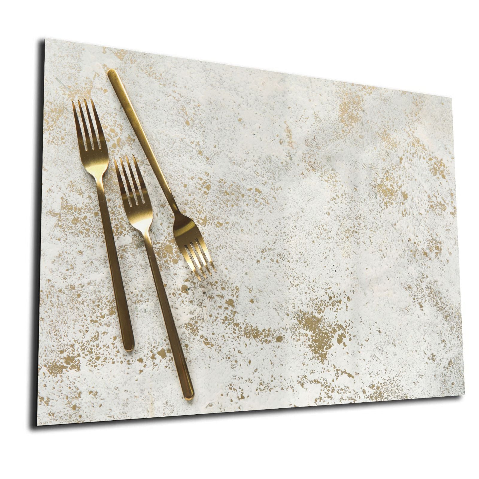 Mydesignglas Glas Whiteboard - Goldene Gabeln – magnetisch, kratzfest & rahmenlos