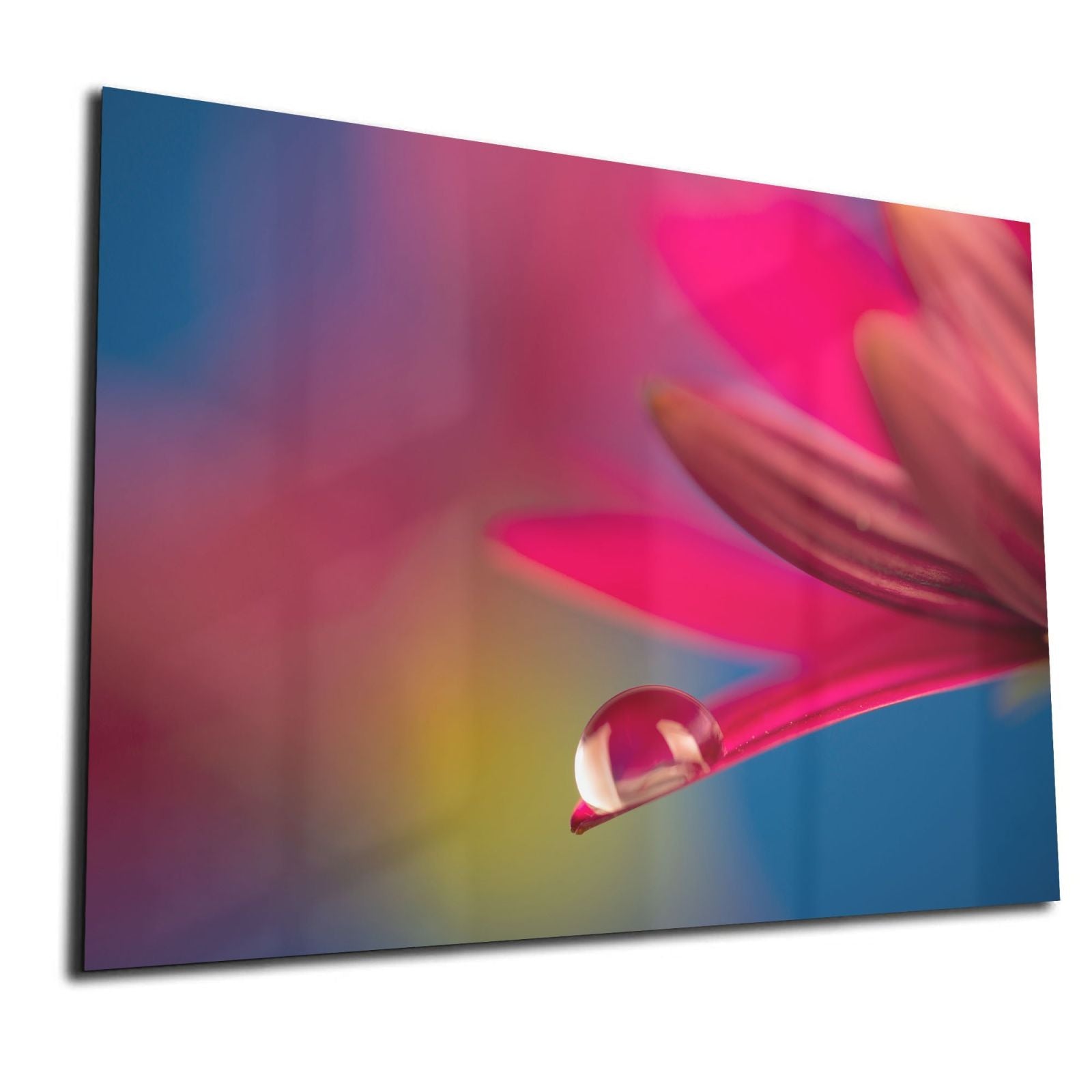 Glas-Whiteboard Blume mit Tropfen – magnetisch, kratzfest & rahmenlos