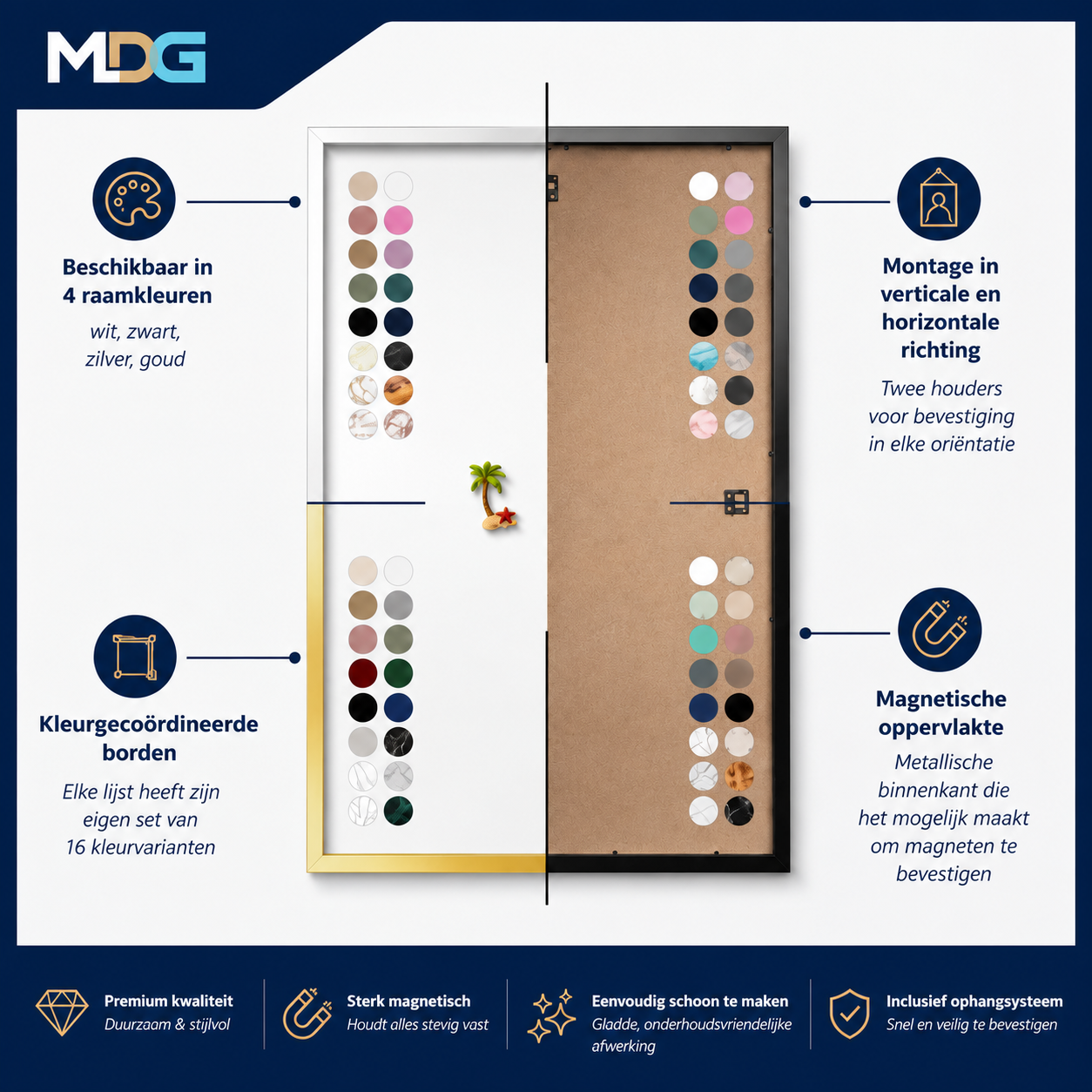 MyDesignGlas Metall Magnetboard mit Rahmen – Mode...