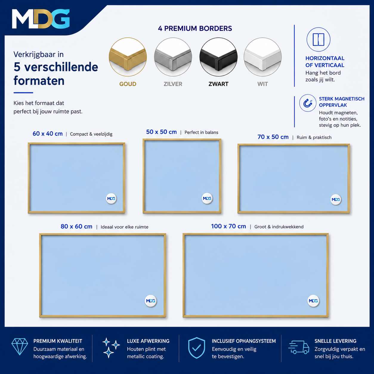 MyDesignGlas Metall Magnetboard mit Rahmen – Wochenplaner herfst