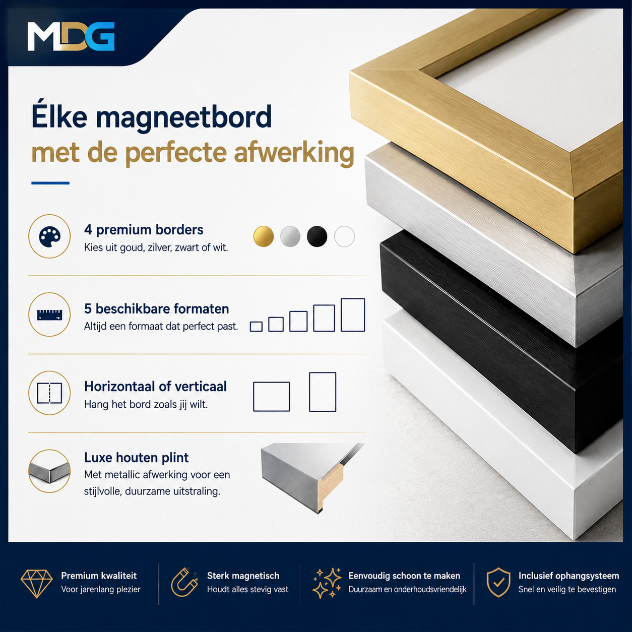 MyDesignGlas Metall Magnetboard mit Rahmen – Gedroogde...