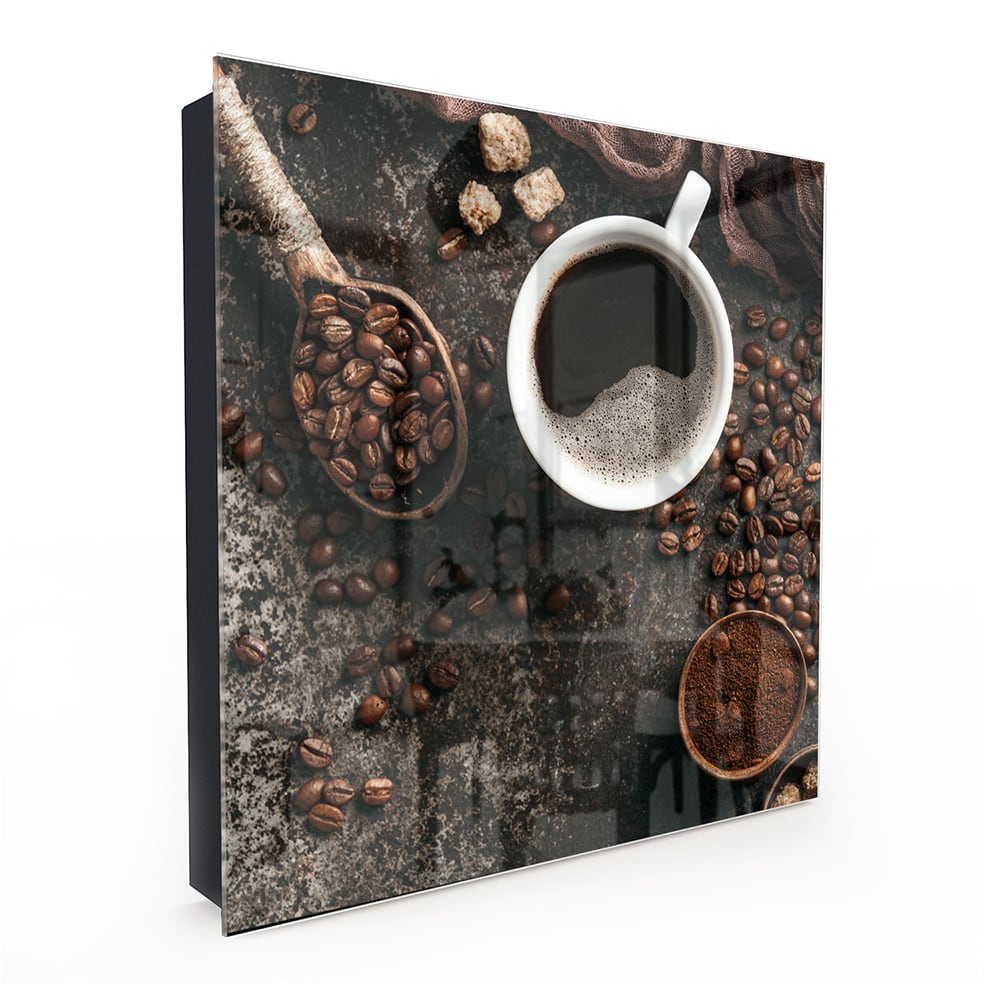 Schlüsselkast Kaffee und Bohnen