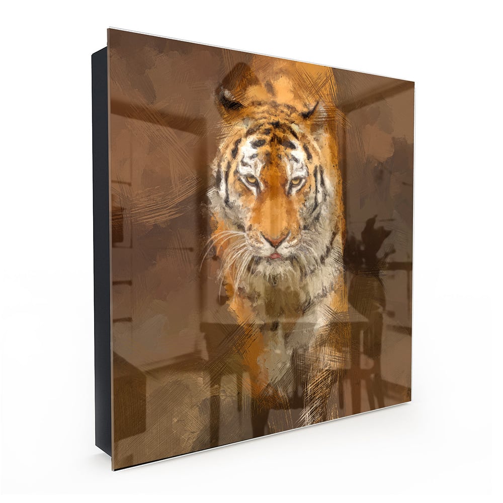 Schlüsselkast Acrylmalerei eines Tigers