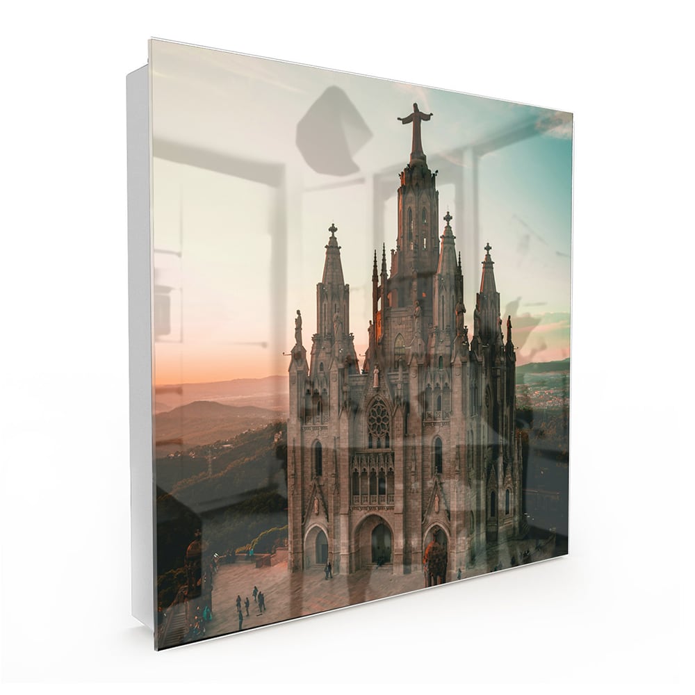 Schlüsselkast Tibidabo bei Sonnenuntergang