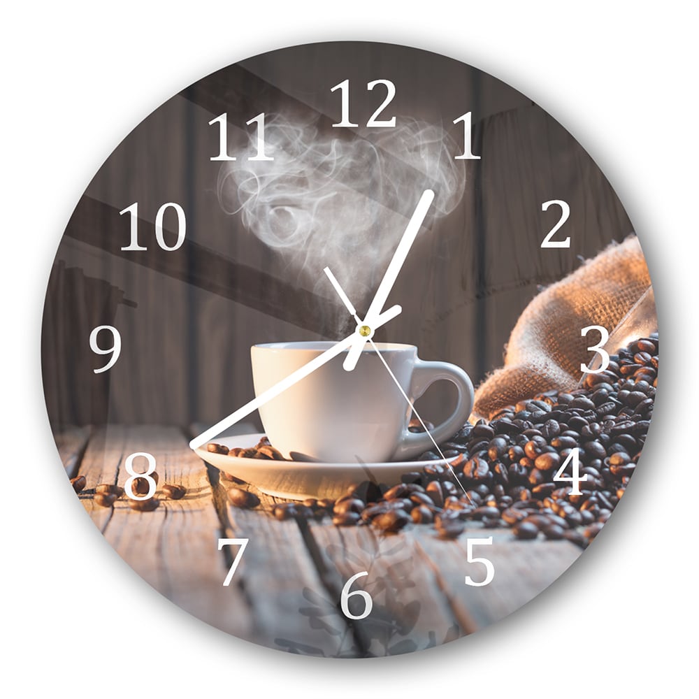 Wanduhr Rund - Kaffee-Moment