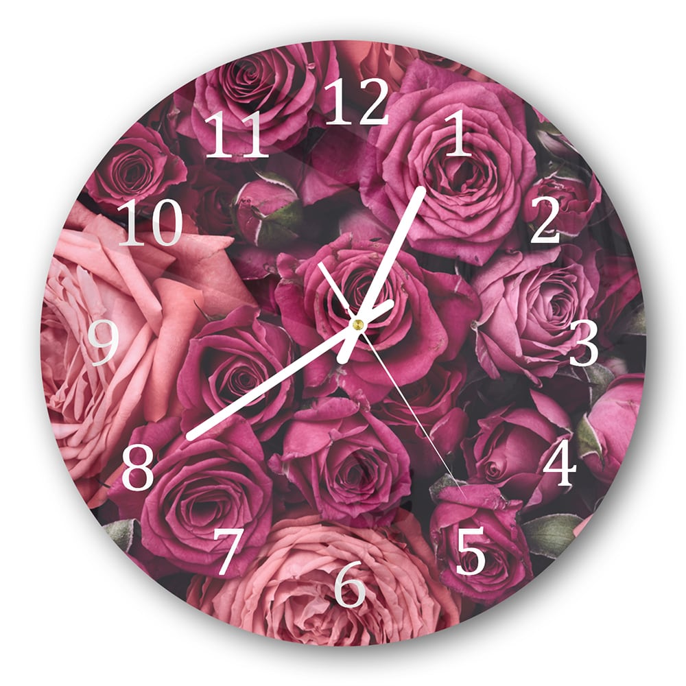 Wanduhr Rund - Hintergründe von Rosen