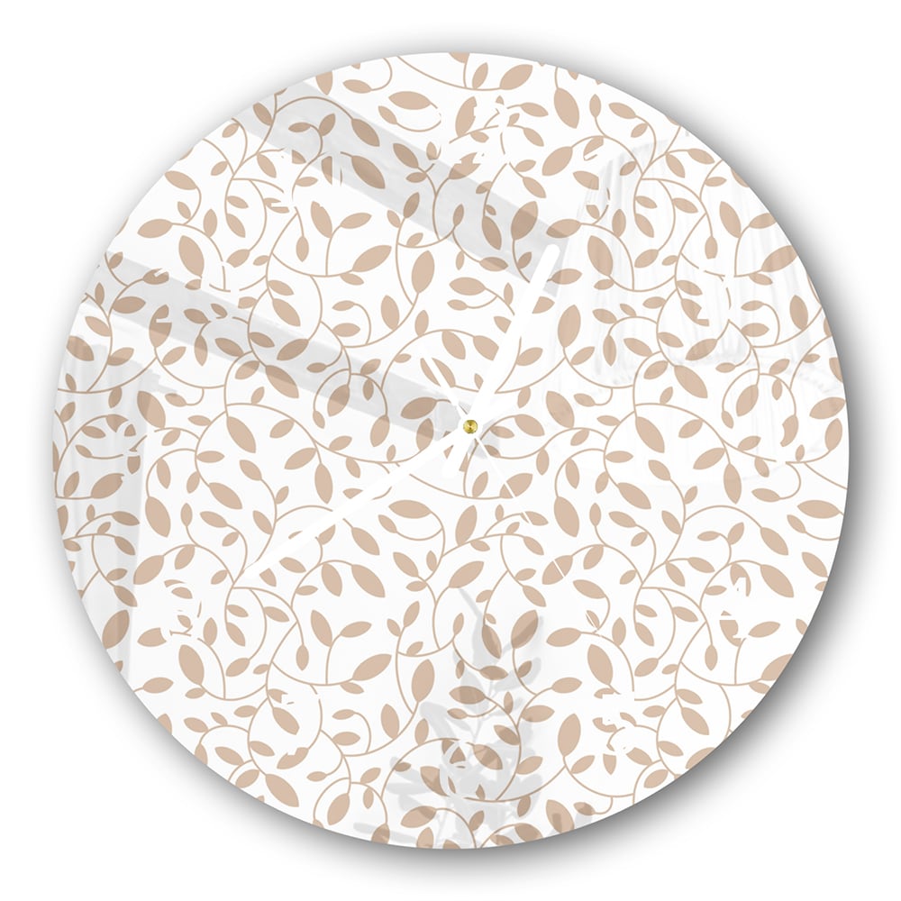 Wanduhr Rund - Nahtloses Blumenmuster