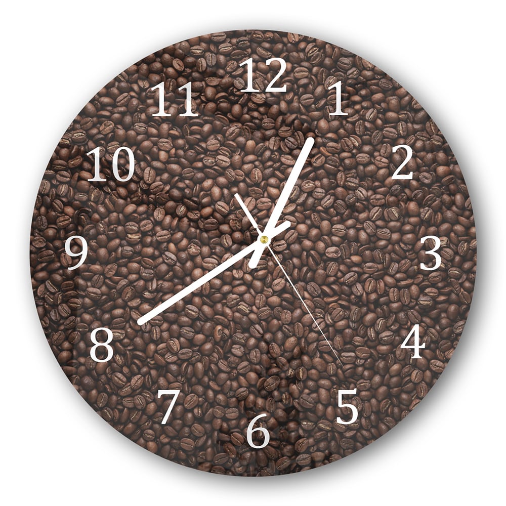 Wanduhr Rund - Kaffeebohnen