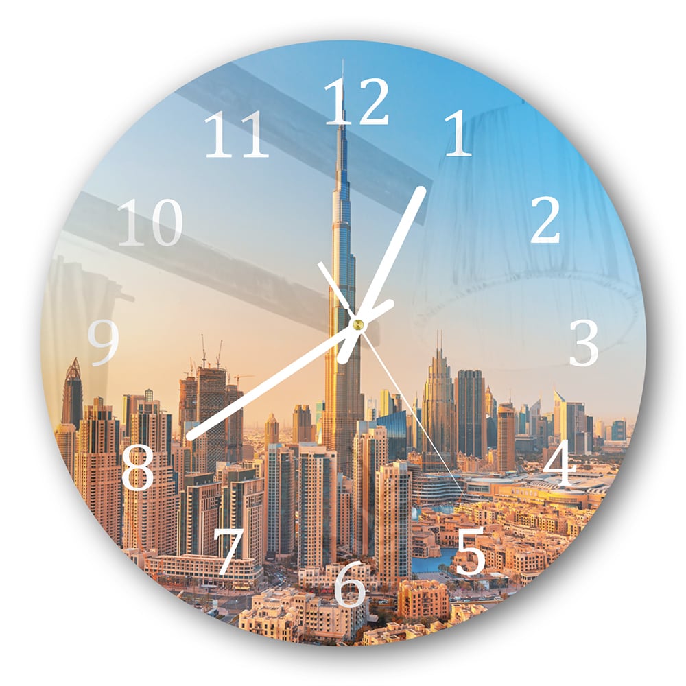 Wanduhr Rund - Sonnenuntergang in Dubai