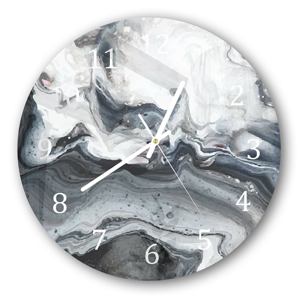 Wanduhr Rund - Marmor-Wellenmuster