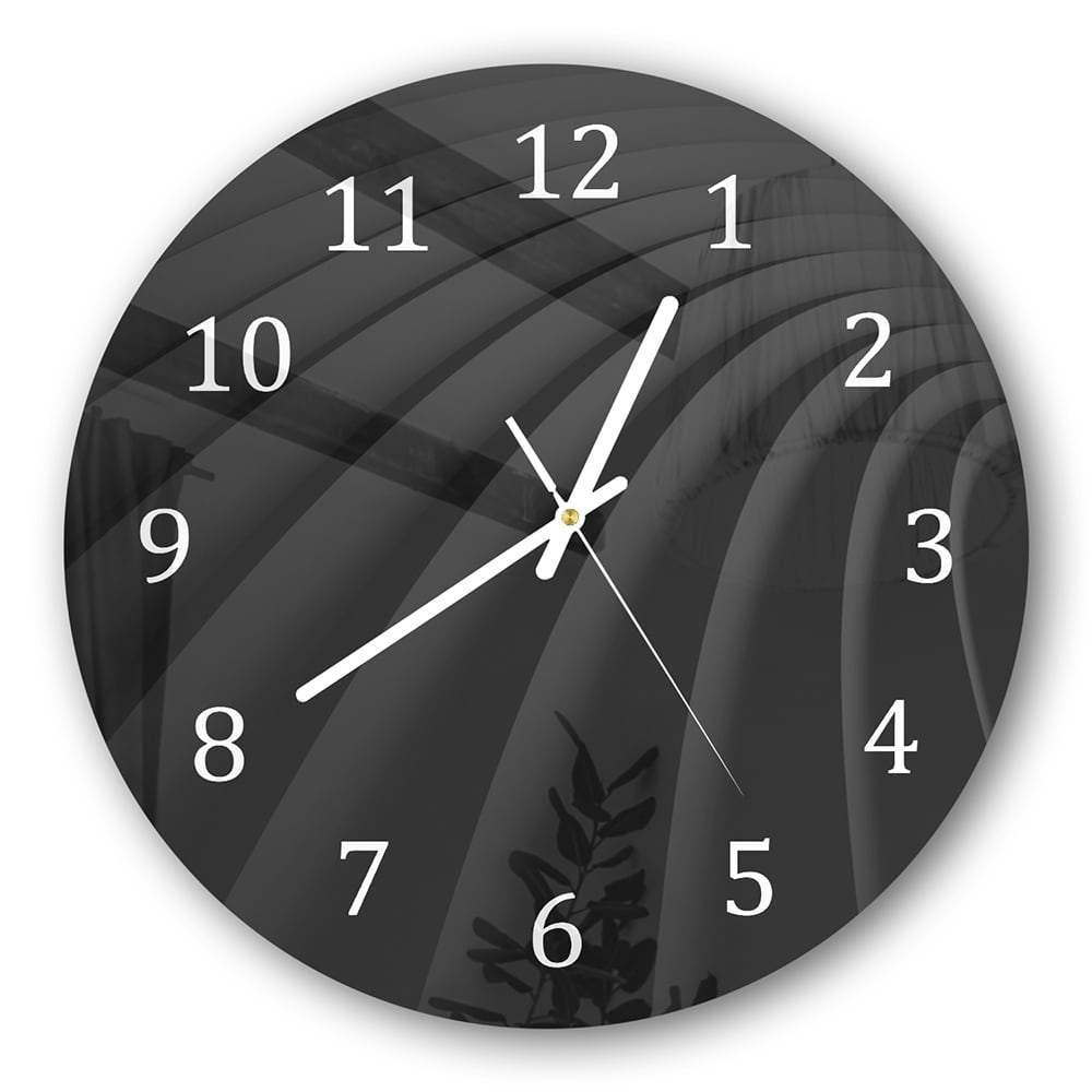 Wanduhr Rund - Luxuriöse schwarze Linien