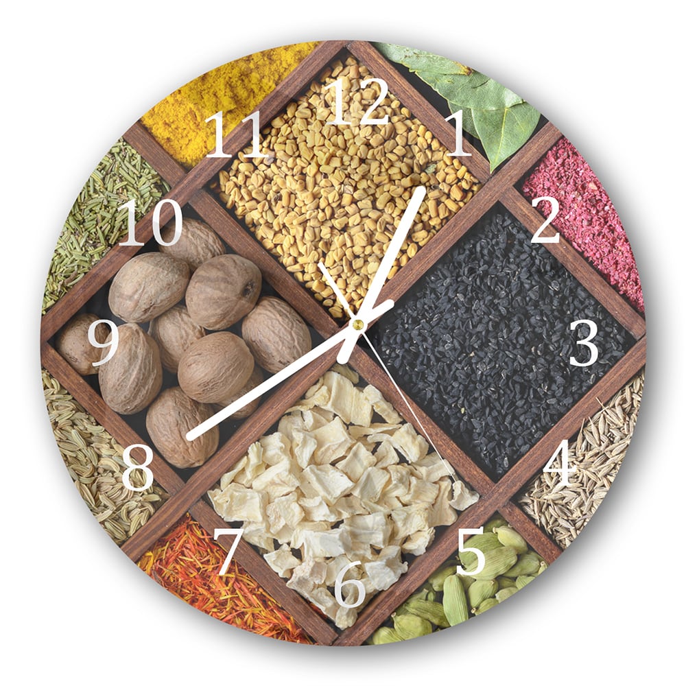 Wanduhr Rund - Gewürze-Mosaik