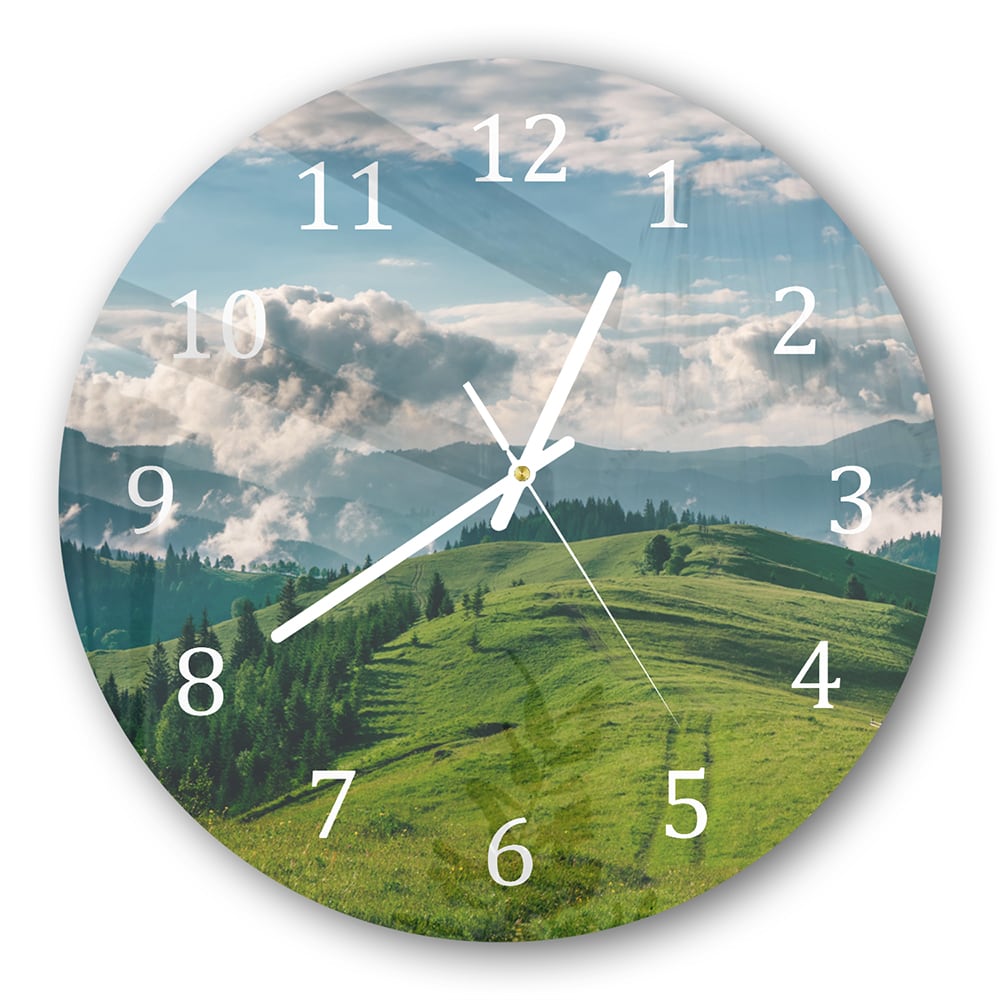 Wanduhr Rund - Hoch in den Bergen