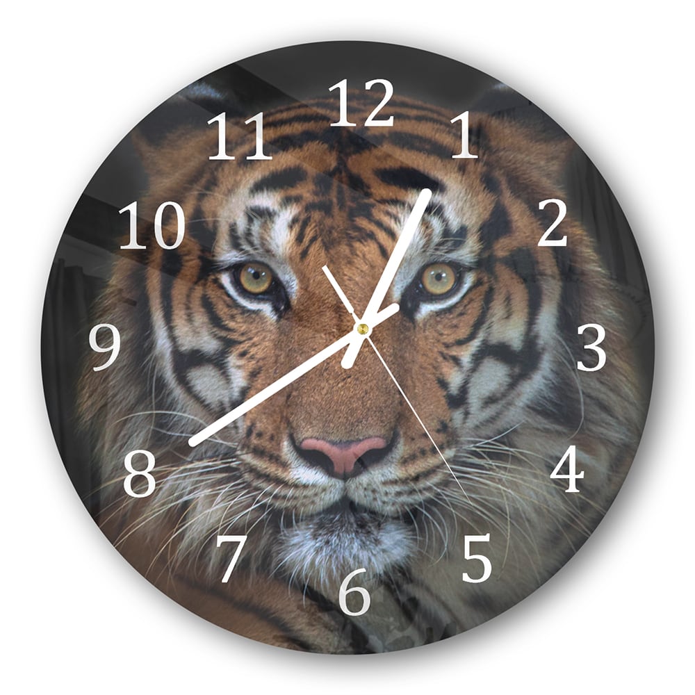 Wanduhr Rund - Sumatra böser Tiger