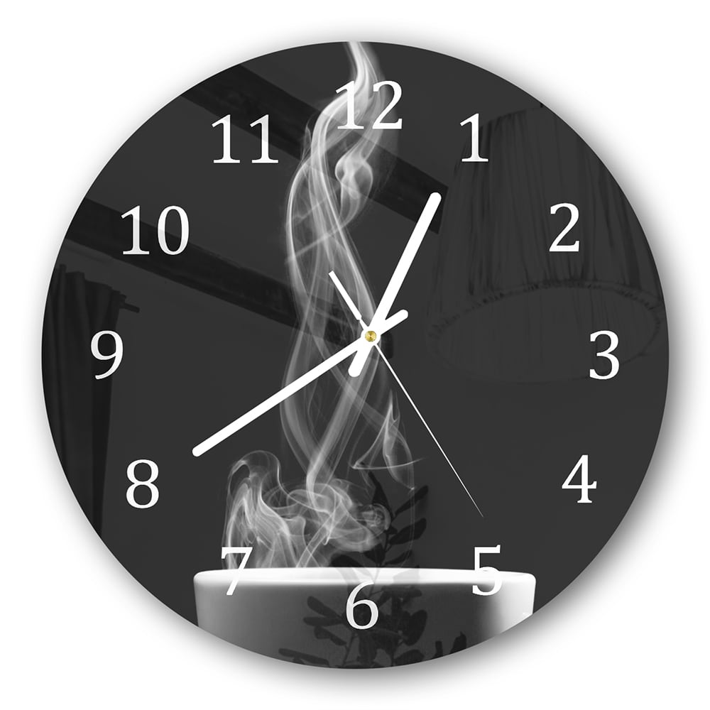 Wanduhr Rund - Kaffee mit Dampf
