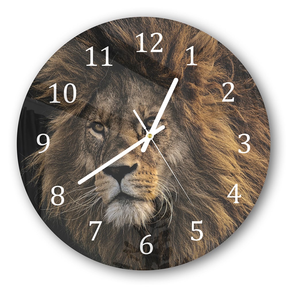Wanduhr Rund - Löwe im Schatten