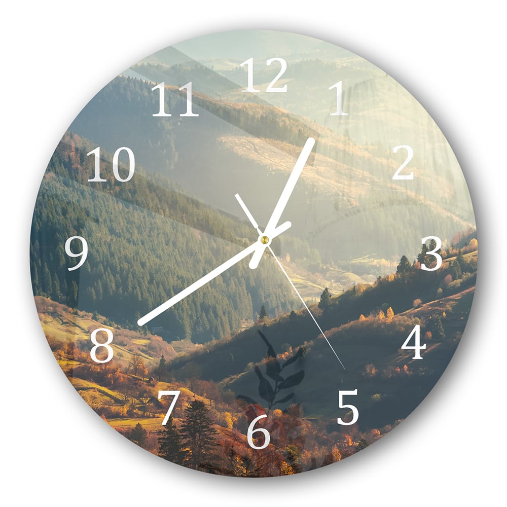 Wanduhr Rund - Herbst in den Bergen