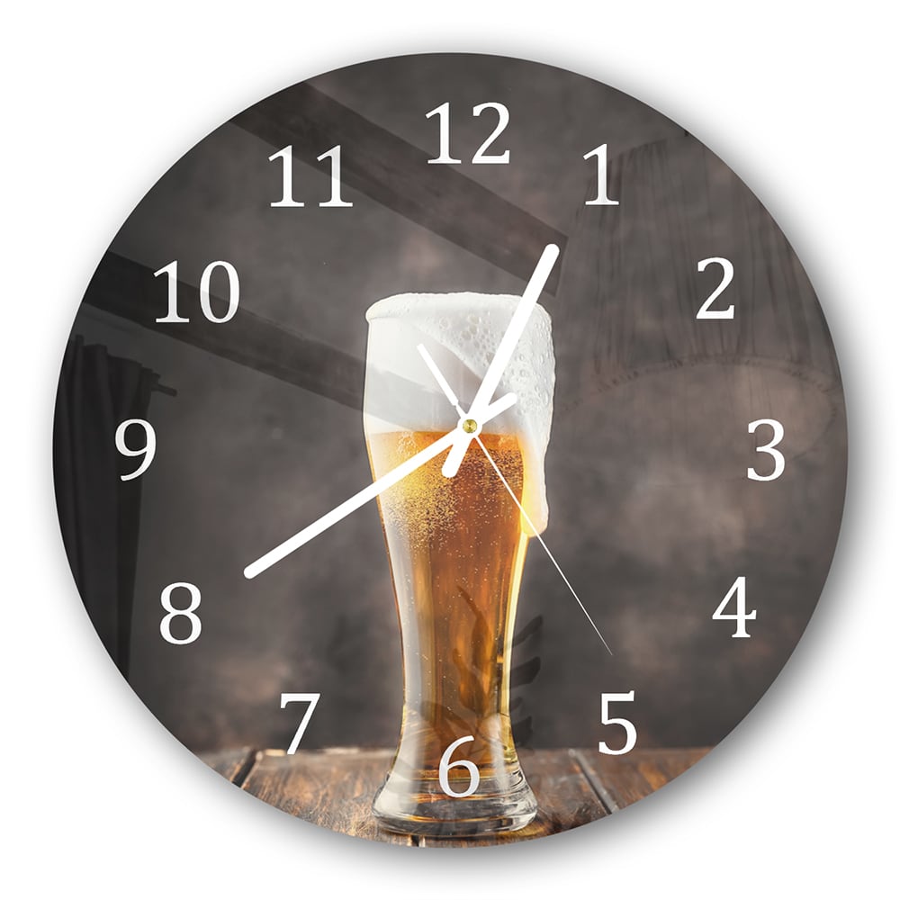 Wanduhr Rund - Erfrischendes Bier