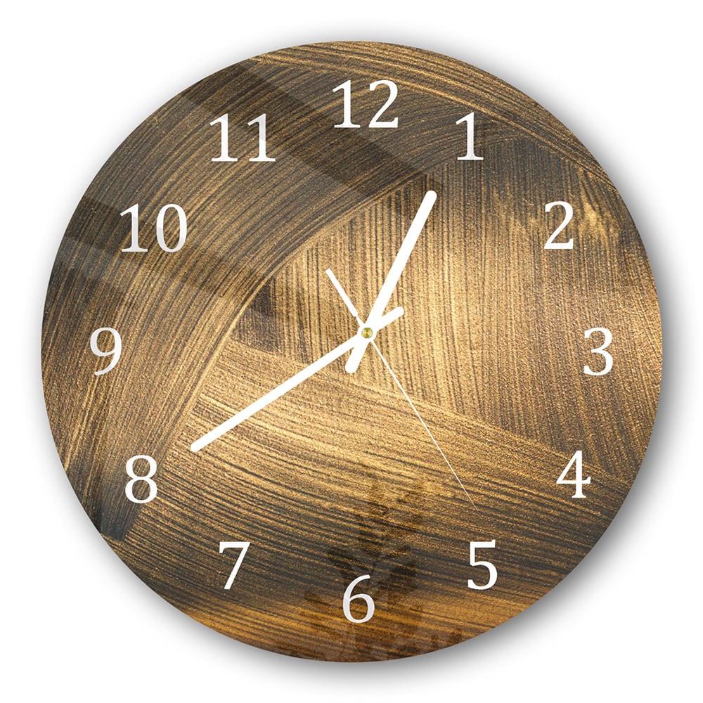 Wanduhr Rund - Goldene Schwünge