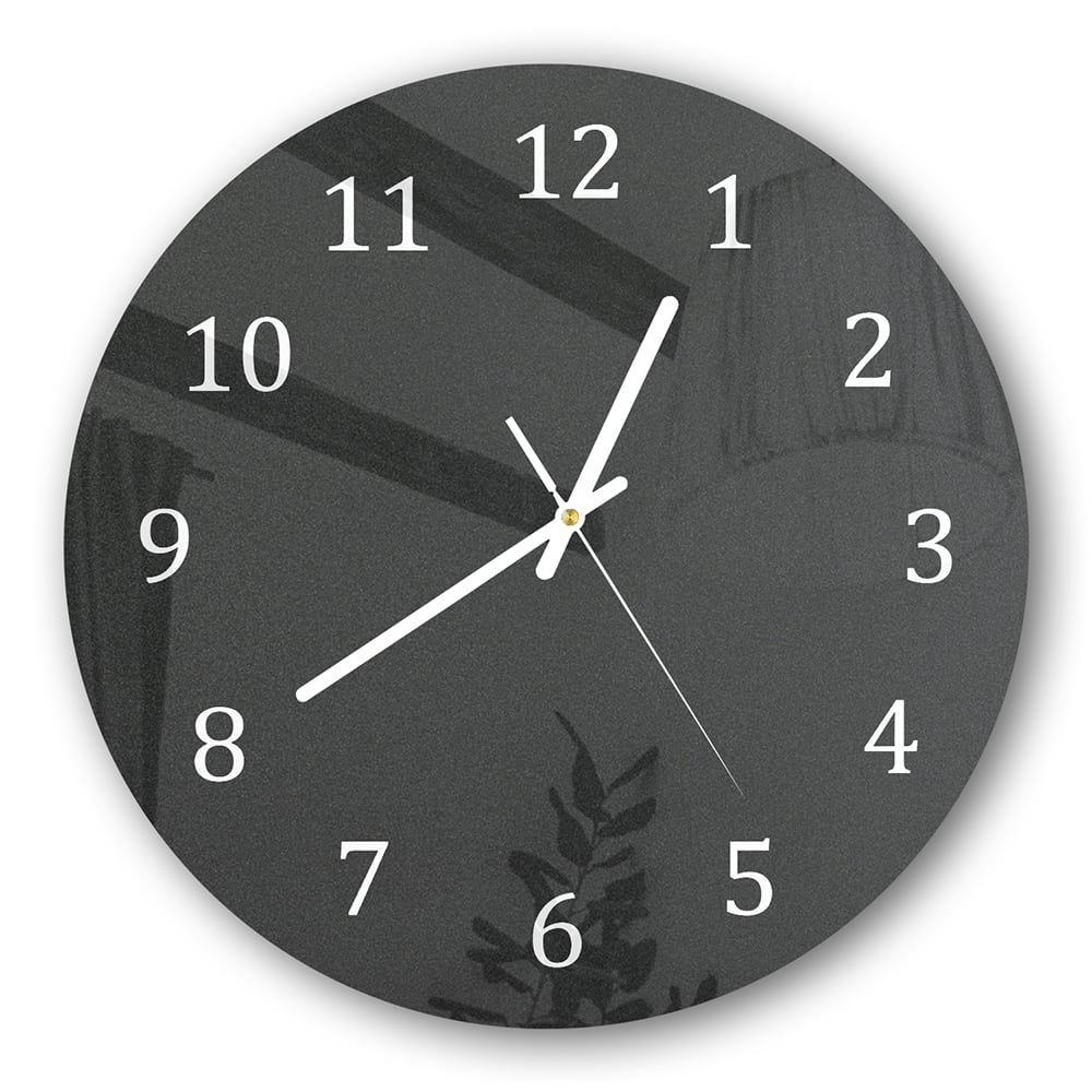 Wanduhr Rund - Mattschwarzer Hintergrund