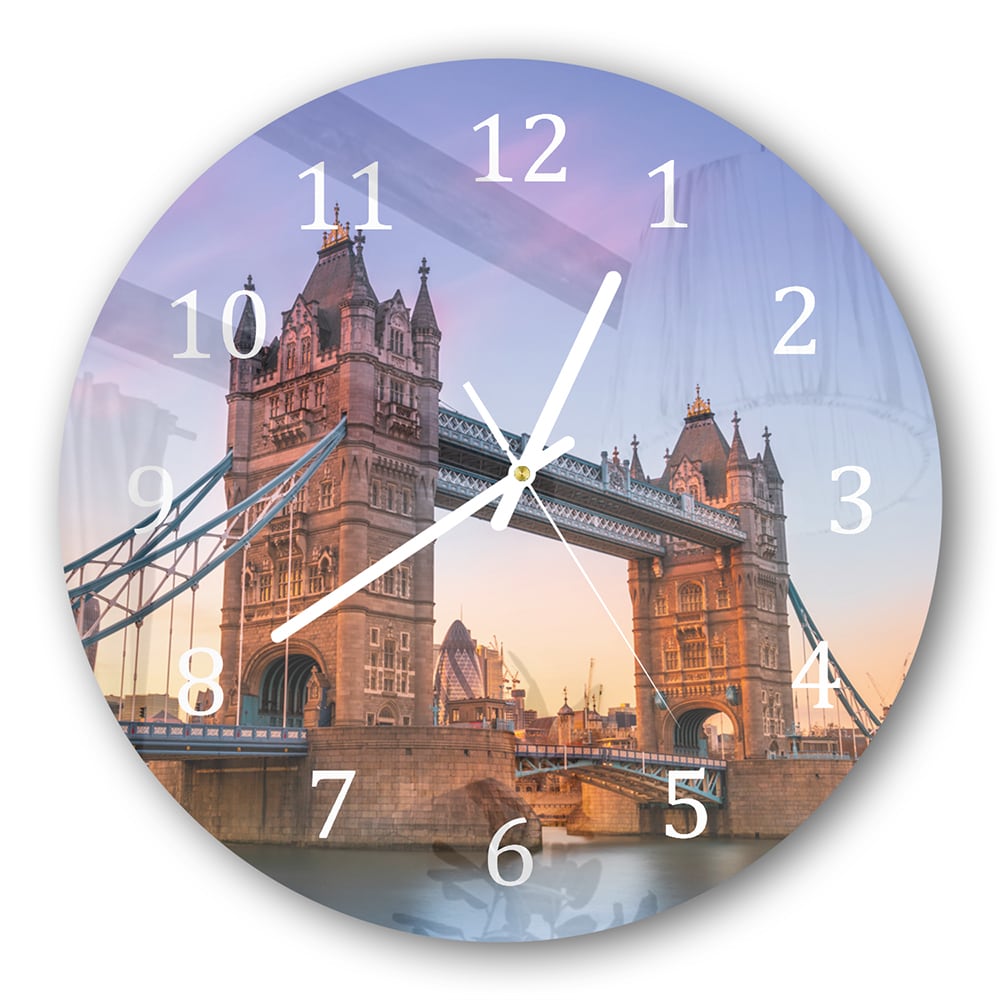 Wanduhr Rund - Tower Bridge bei Sonnenuntergang