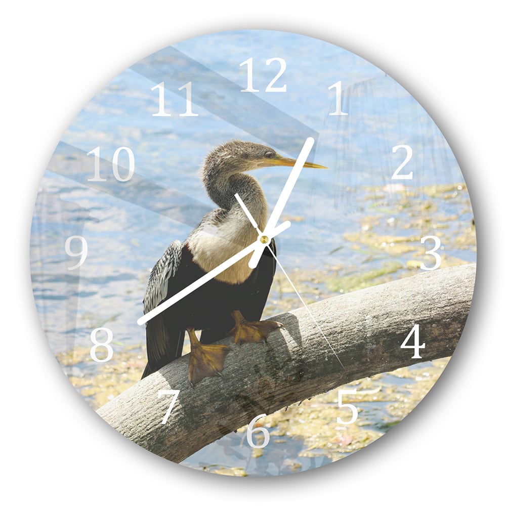 Wanduhr Rund - Vogel am Ufer