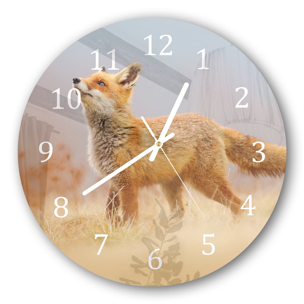 Wanduhr Rund - Rotfuchs