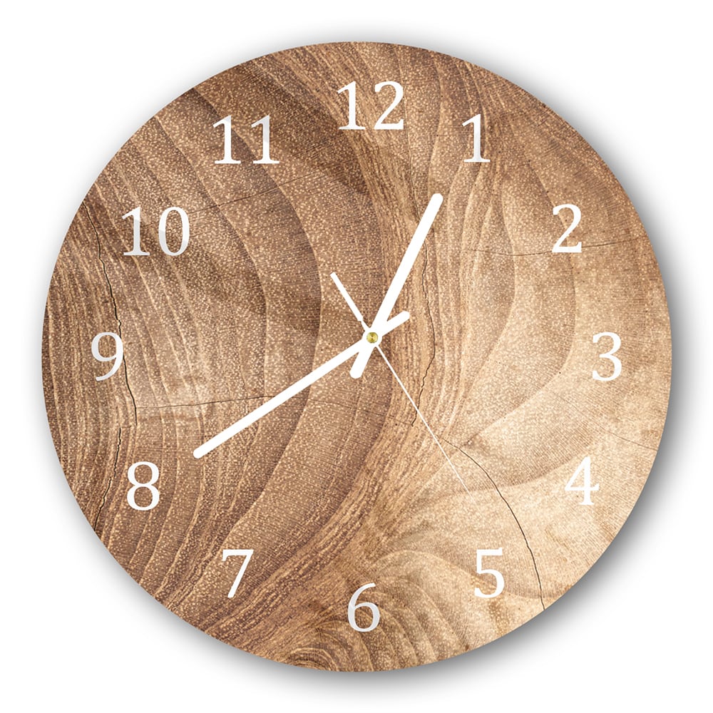 Wanduhr Rund - Holztextur