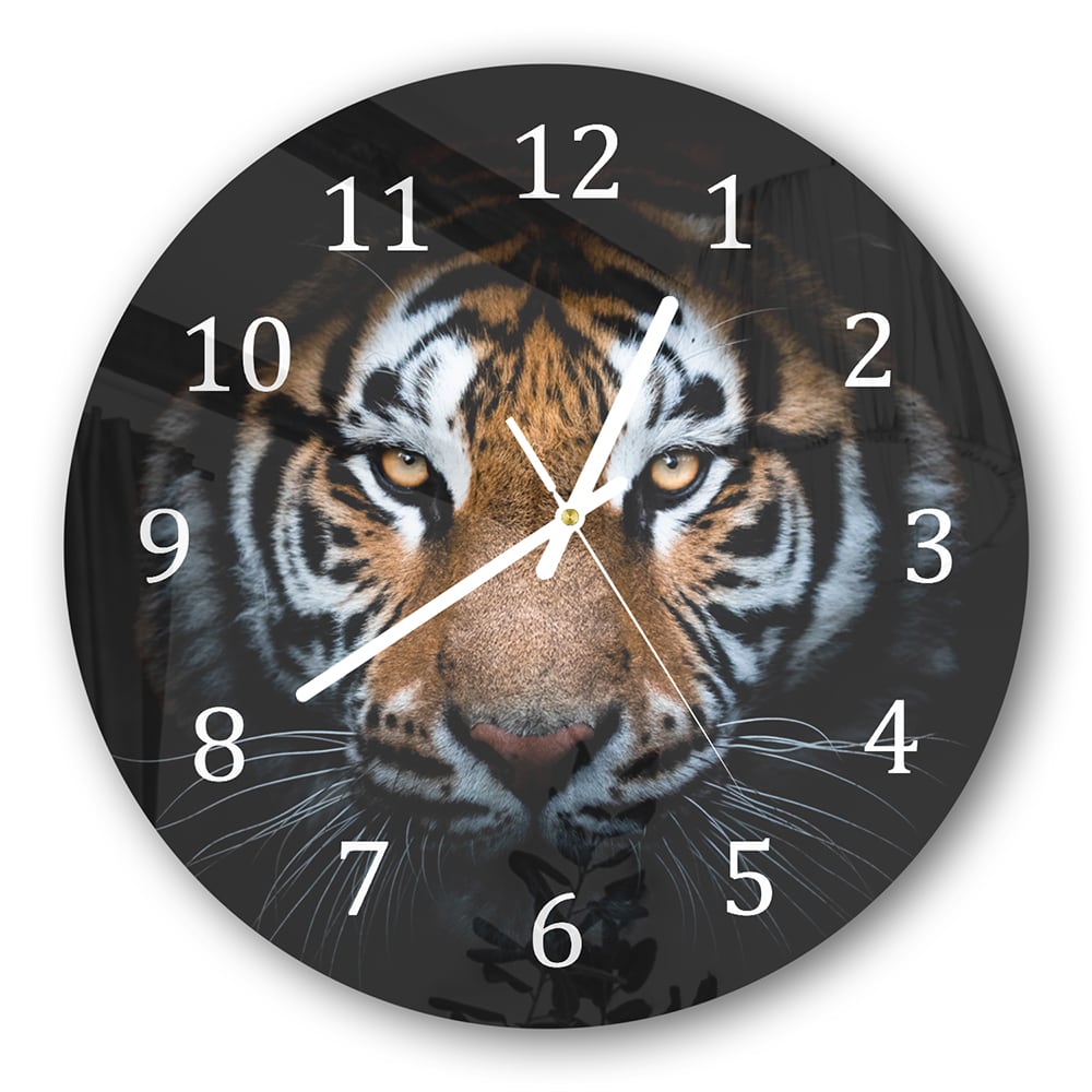 Wanduhr Rund - Tiger-Porträt