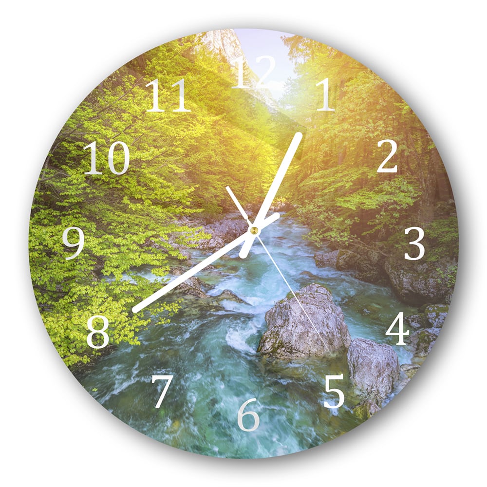 Wanduhr Rund - Kristallklares Bergwasser
