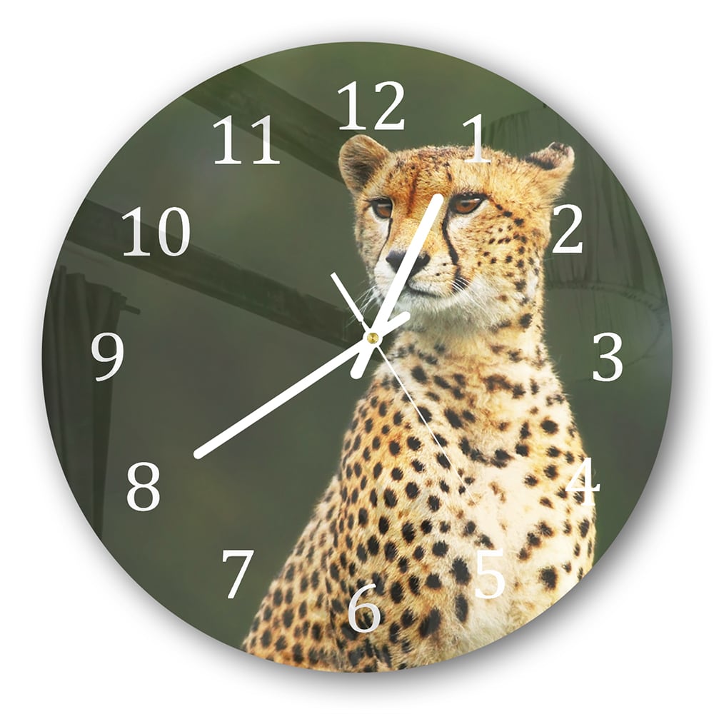 Wanduhr Rund - Wilder Gepard