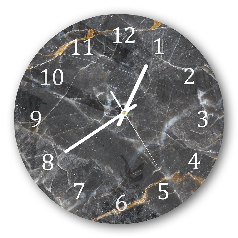 Wanduhr Rund - Goldadern-Marmor