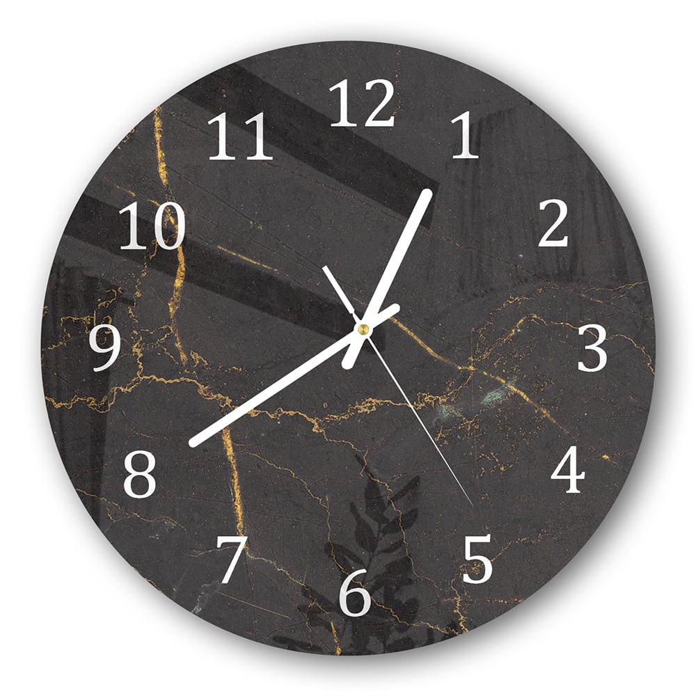 Wanduhr Rund - Goldader-Marmor