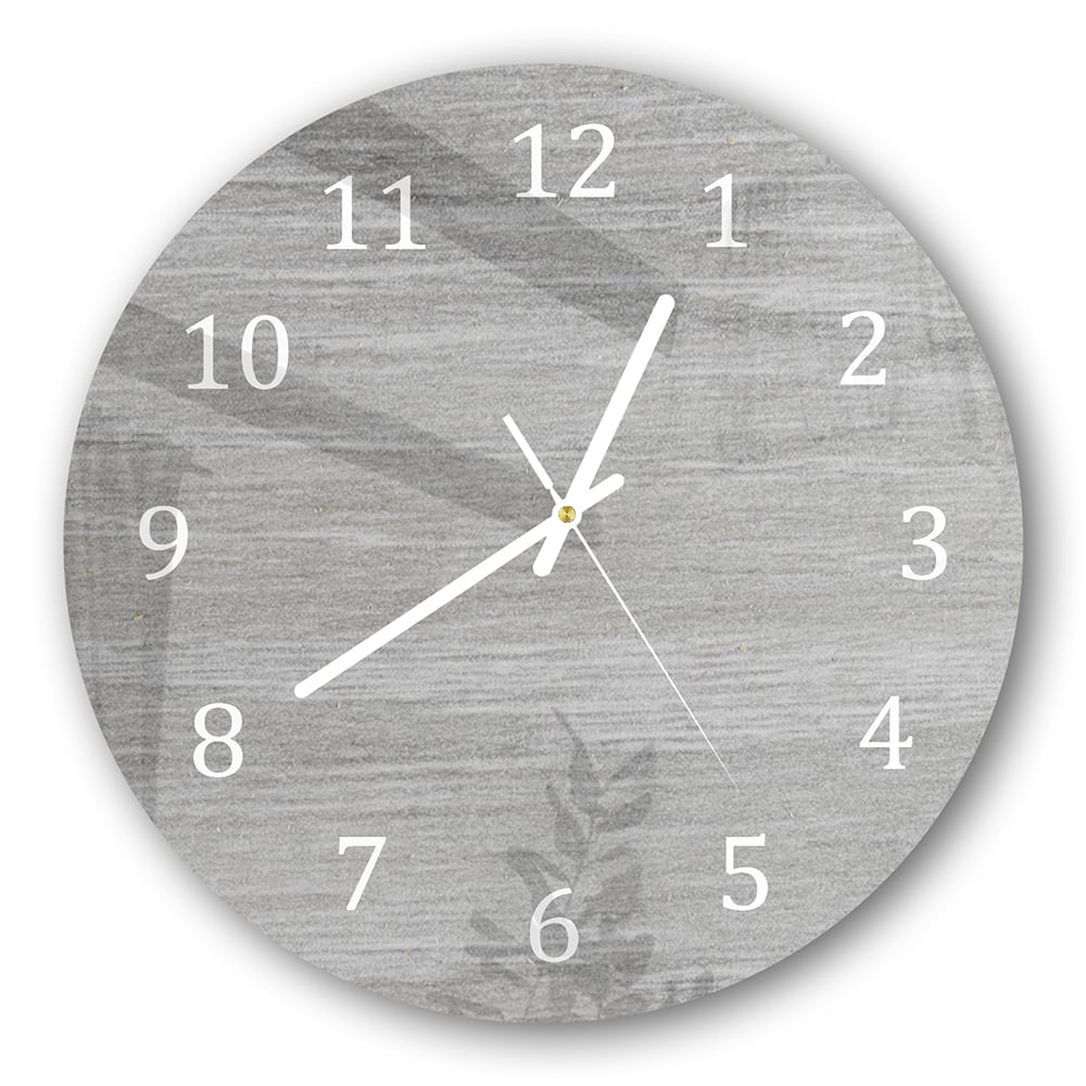 Wanduhr Rund - Graues Holz Nahaufnahme