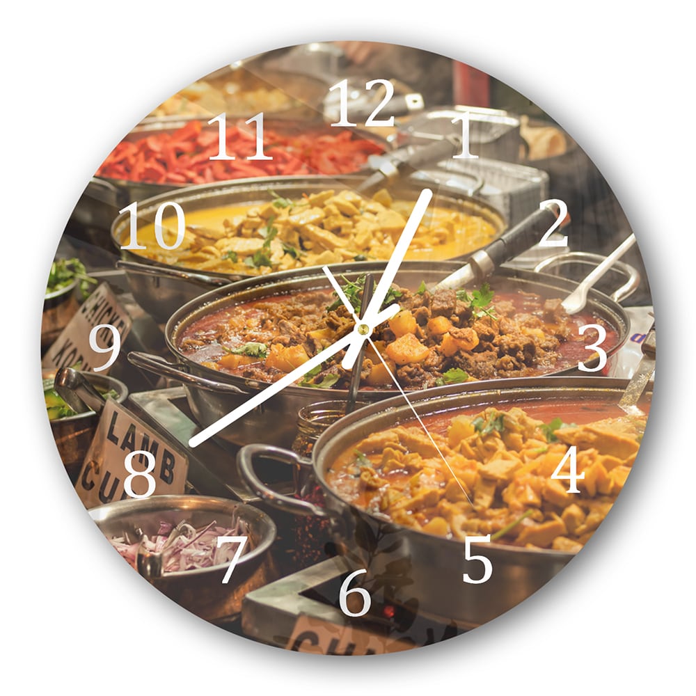 Wanduhr Rund - Leckere Gerichte