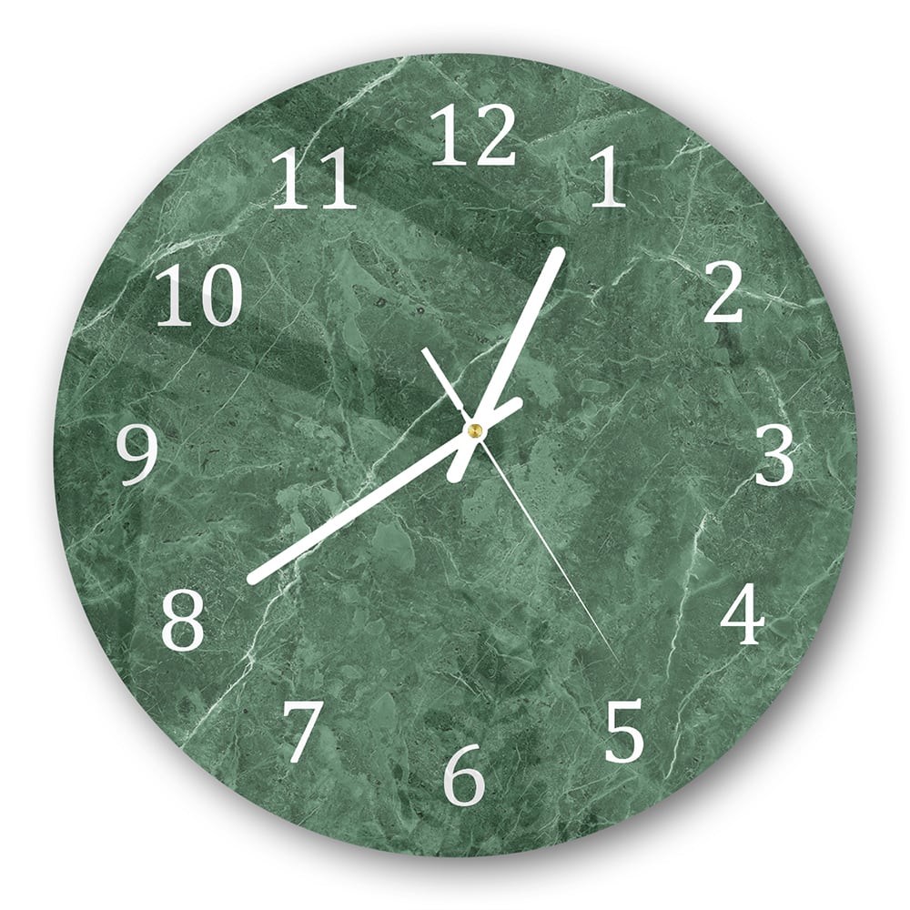 Wanduhr Rund - Grüner Marmor