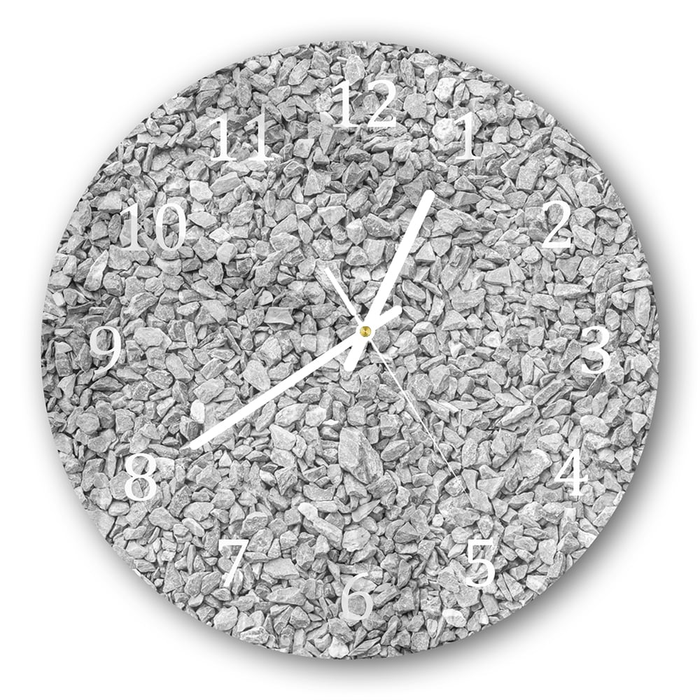 Wanduhr Rund - Graues Kies