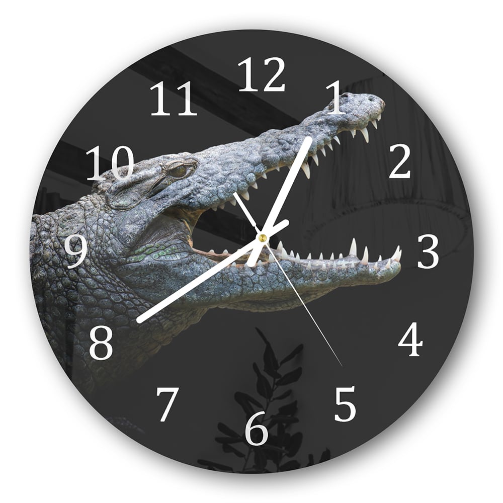 Wanduhr Rund - Krokodil