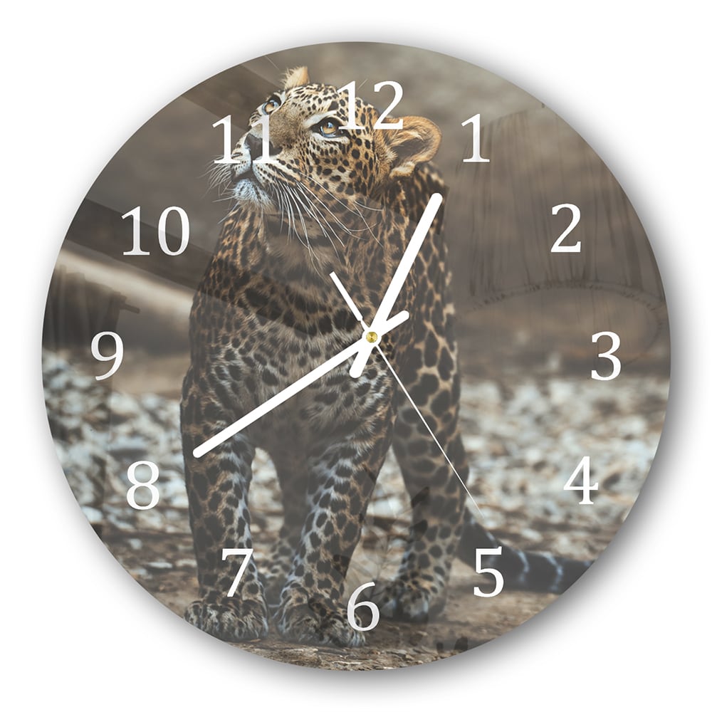 Wanduhr Rund - Ceylon-Leopard