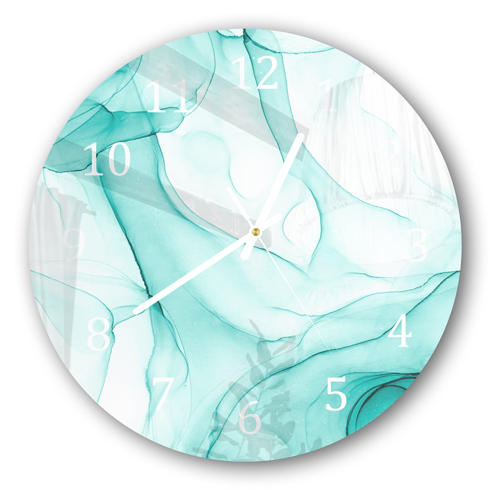 Wanduhr Rund - Aqua-Marmor