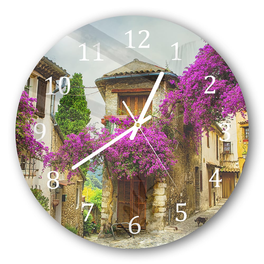 Wanduhr Rund - Altes Städtchen in der Provence