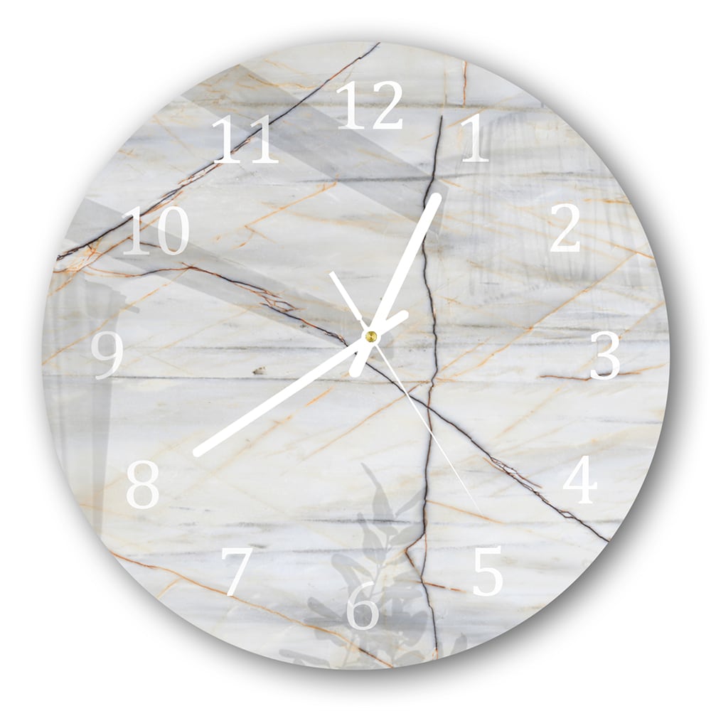 Wanduhr Rund - Natur-Marmor