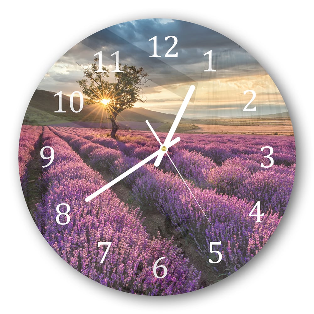 Wanduhr Rund - Lavendelfeld